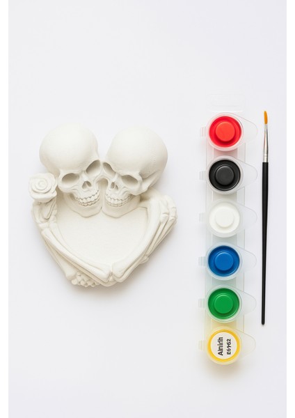 Sevgili Kafatası Figürü Boyama Seti – Akrilik Boya ve Fırça Hediyeli