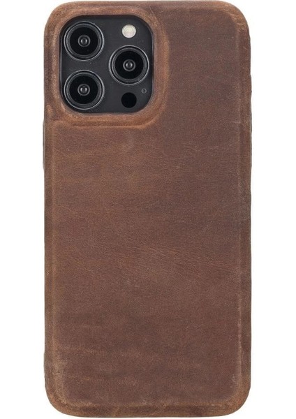 Apple iPhone 14 Pro Max Uyumlu Deri Arka Kapak Rock G2