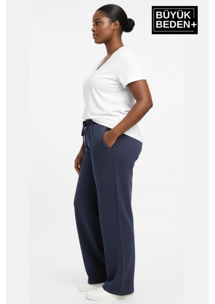 Kadın Büyük Beden Rahat Kesim Lastikli Bel Paça Reçmeli Eşofman Altı SPR26EAK952 fiyatları
