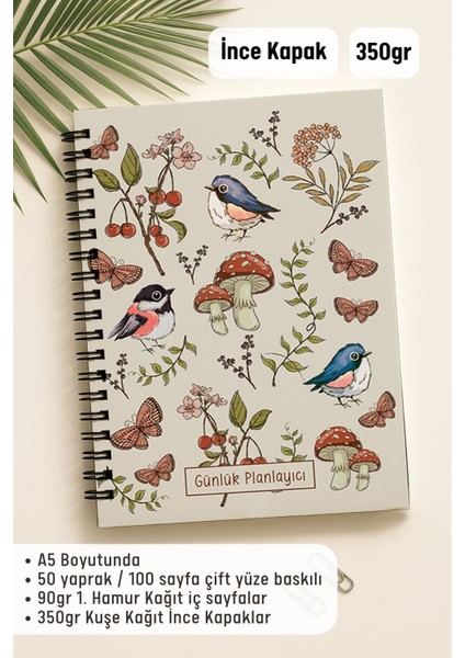 Günlük Planlayıcı A5 Defter, Notlar, Yapılacaklar, Esnek Karton Kapaklı, 100 Günlük, Mantarlı fiyatları