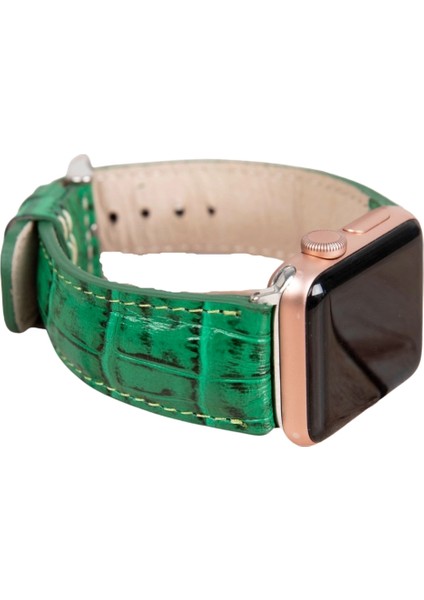 Apple Watch Uyumlu Deri Kordon 42-44-45MM Croco YK04