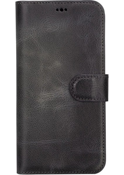 Apple iPhone 15 Pro Max Uyumlu Deri Cüzdanlı Kılıf Mwwn VS4EF Gri fırsatları