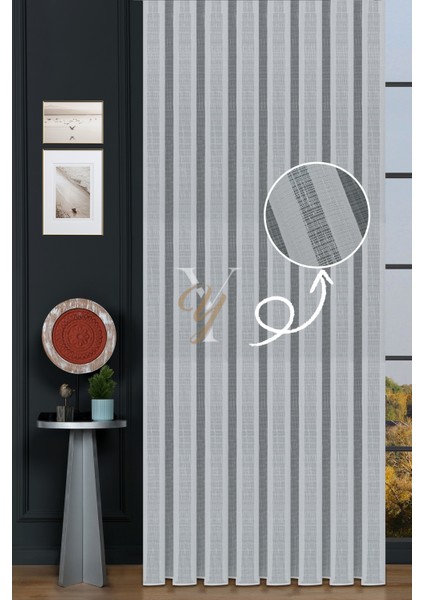 5501 Tül Perde V-01 Ekru