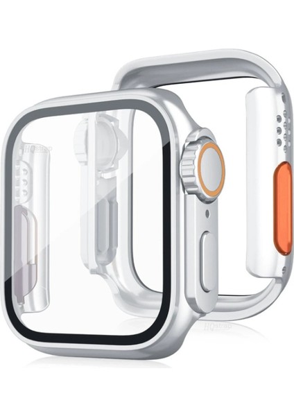 Apple Watch 41MM Watch 49MM Kasa Dönüştürücü ve Ekran Koruyucu - GÜMÜŞ-(5796)