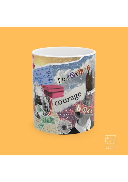Yeni Yıl Dilekleri Yılbaşı Hediyesi Porselen Kahve Kupası Vision Board Mug Manifest Temalı