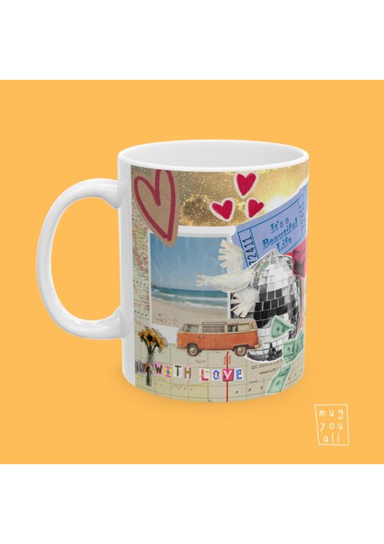 Yeni Yıl Dilekleri Yılbaşı Hediyesi Porselen Kahve Kupası Vision Board Mug Manifest Temalı modelleri