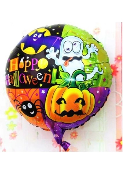 Halloween Örümcekli Kabaklı Folyo Balon 18 Inç