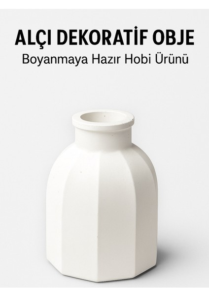10 Adet Modern Tasarımlı Alçı Dekoratif Vazo – Boyanabilir Hobi Ürünü