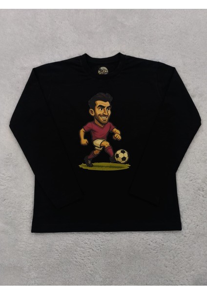 Futbolcu Karikatürü Baskılı Pamuklu Erkek Çocuk Uzun Kollu T-Shirt (Sweatshirt) modelleri