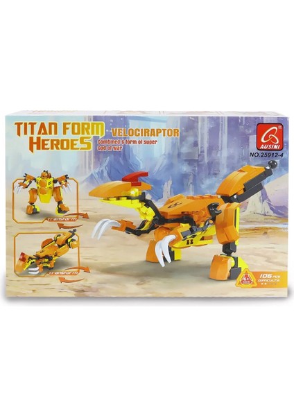 Ausini Titan Form Heroes-4 Velaciraptor 106 Parça