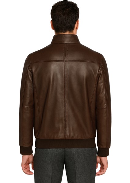 Duran Hakiki Deri Erkek Kestane Mont modelleri