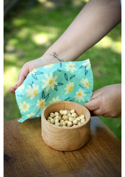 Tekrar Kullanabilen Doğal Balmumlu Gıda Saklama Kumaşı- 3'lü Karma Set modelleri