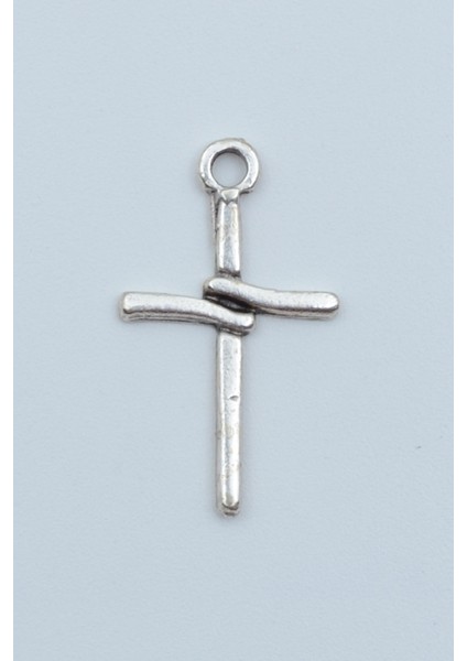 Minimal Haç Gümüş Kaplama Kolye Ucu