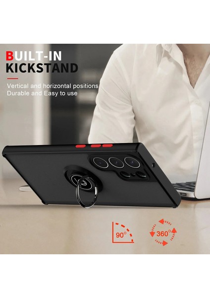 Samsung Galaxy S25 Ultra Uyumlu Kamera Koruma Çıkıntılı Yüzüklü Stand Olma Özellikli Kılıf fırsatları