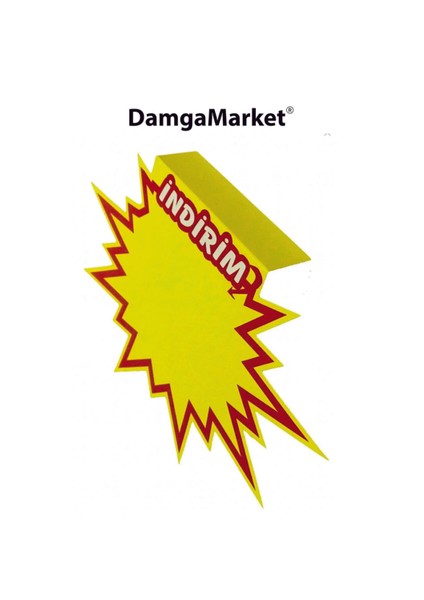 Market Raf Önü Indirim Yazılı Yıldız Karton Etiketi 13,5 cm x 20 cm (50'li Paket) fiyatları