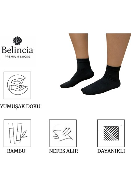 Bambu Siyah ve Gri Erkek Çorap Yarım Konç 6'lı Paket (3 Siyah - 3 Gri) fiyatları
