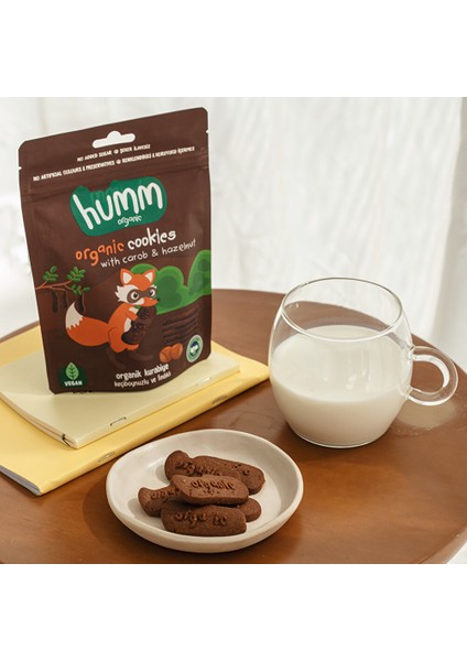 Organik Vegan Keçiboynuzlu ve Fındıklı Kurabiye 55 gr (4 Adet)