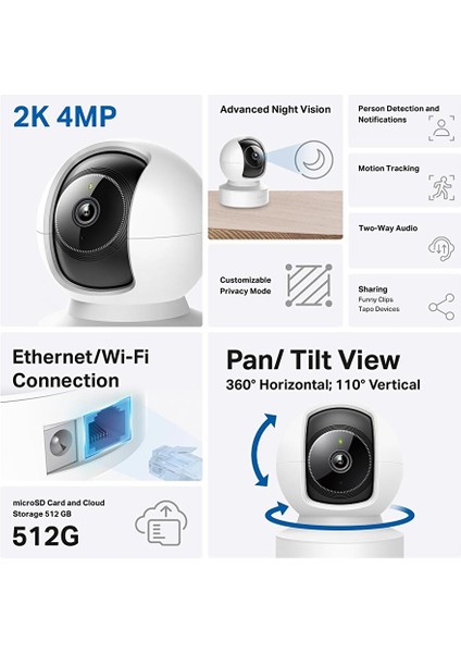 Tapo C222 Qhd 2k Yapay Zeka Destekli Ip Kamera fiyatları