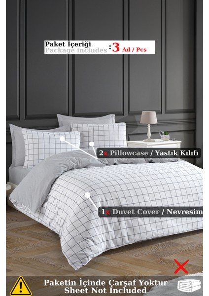 Çift Kişilik Nevresim Seti Mature Artus Gri modelleri