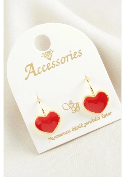 Kalp Mineli Klipsi Küpe