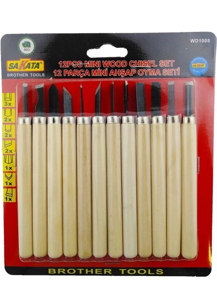 Sakata Wd 1008 Ahşap Oyma Seti 12 Parça