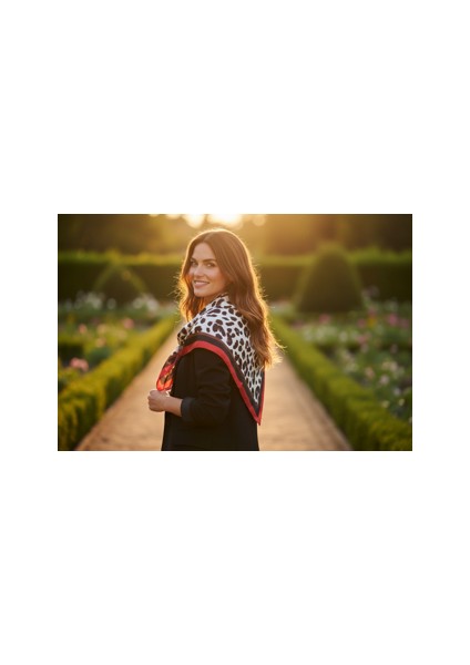 Leopar Desenli Kırmızı Renkli Fular fiyatları