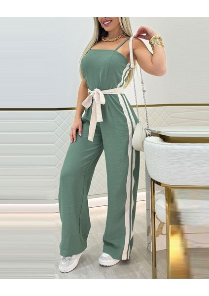 Kadın Ip Askılı Straplez Belden Kuşaklı Viskon Iki Iplik Tulum fiyatları