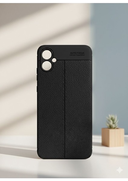 Samsung Galaxy A05 Uyumlu Kılıf Deri Kılıf Siyah