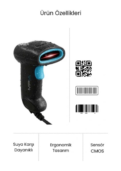 Buğz USB Kablolu 1d/2d Barkod &amp; Karekod Okuyucu fiyatları