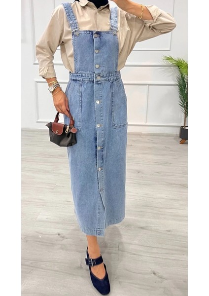 Etekli Salopet Enzim Süper Taş Yıkama Buz Mavi D 2521 fırsatları