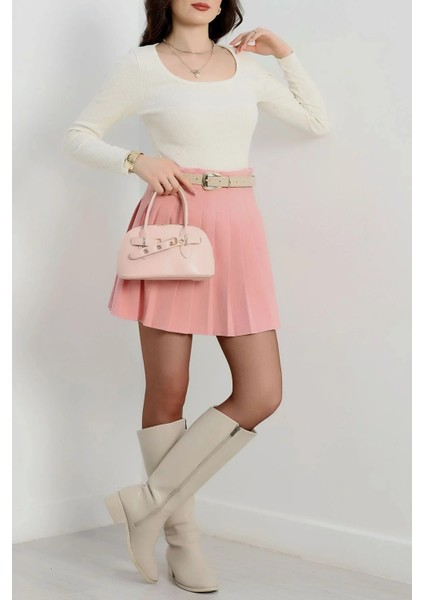 U Yaka Kaşkorse Bluz Beyaz A132 modelleri