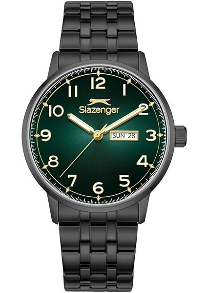 SL.09.2560.2.02 Erkek Kol Saati – 43 mm – Çelik Kasa – Siyah Çelik Kordon – Yeşil Kadran