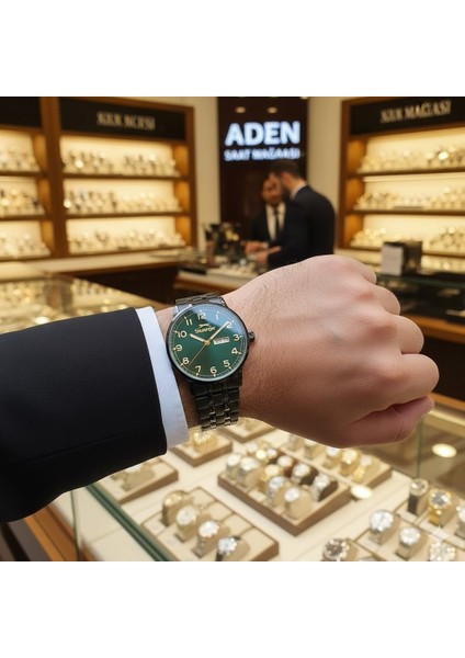 SL.09.2560.2.02 Erkek Kol Saati – 43 mm – Çelik Kasa – Siyah Çelik Kordon – Yeşil Kadran fiyatları