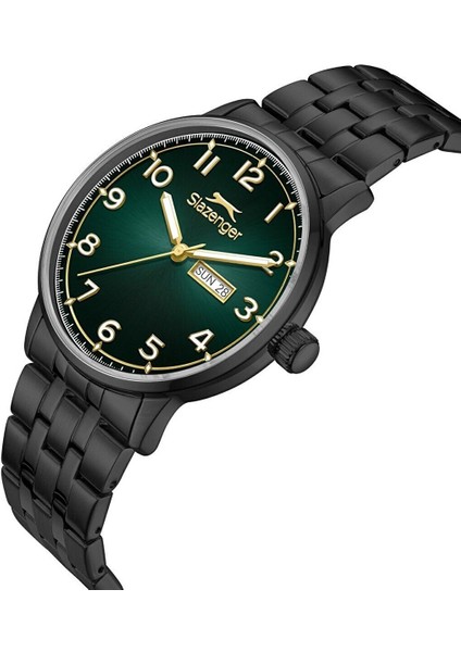 SL.09.2560.2.02 Erkek Kol Saati – 43 mm – Çelik Kasa – Siyah Çelik Kordon – Yeşil Kadran modelleri