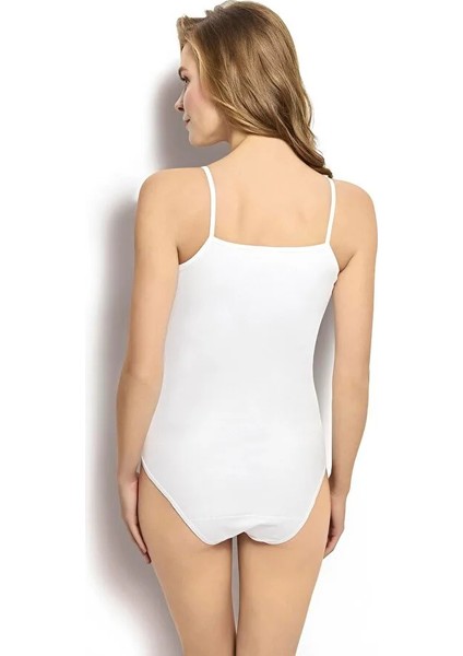 Kadın 6'lı Beyaz Likralı Ip Askılı Çıtçıtlı Body Atlet modelleri