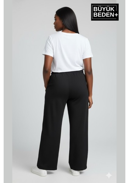 Kadın Büyük Beden New York Baskılı Rahat Kesim Lastikli Bel Paça Reçme Eşofman Altı SPR26EAK952-5 modelleri