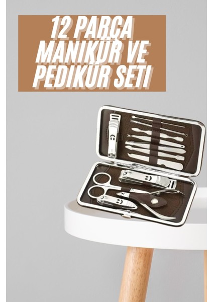 Tırnak Bakım Seti Tırnak Düzeltme Batık 12 Parça Çanta Tipi Manikür Pedikür - BI001V-4YYEA