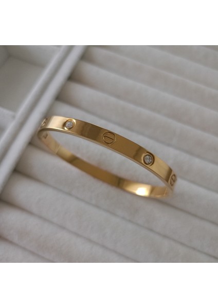 Zirkon Taşlı Desenli Çelik Kelepçe fırsatları