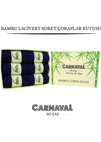 6'lı Premium Unisex Lacivert Bambu Soket Çorap Seti – Kutulu fiyatları