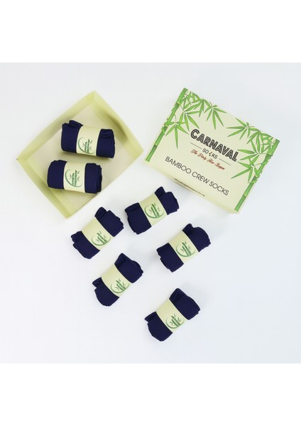 6'lı Premium Unisex Lacivert Bambu Soket Çorap Seti – Kutulu fırsatları