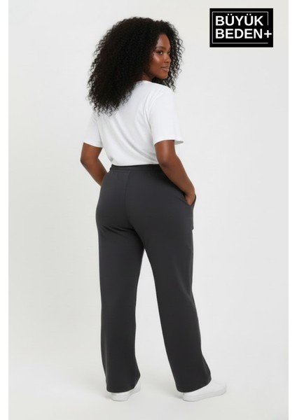 Kadın Büyük Beden New York Baskılı Rahat Kesim Lastikli Bel Paça Reçme Eşofman Altı SPR26EAK952-5 fiyatları