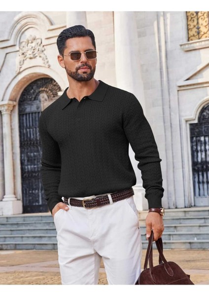 Metropol %100 Pamuk Polo Yaka Erkek Triko Kazak