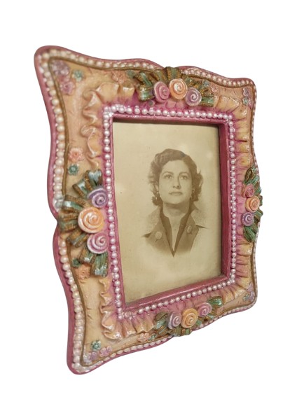 Vintage Çiçekli Kabartmalı Masa Üstü Fotoğraf Çerçevesi modelleri