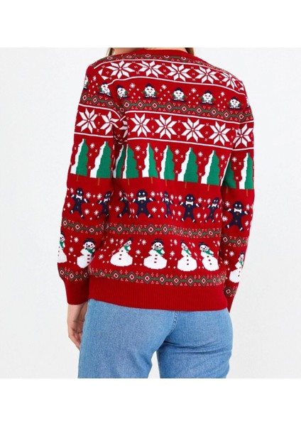 Lacivert-Beyaz Unisex Christmas Yılbaşı Kazağ fiyatları