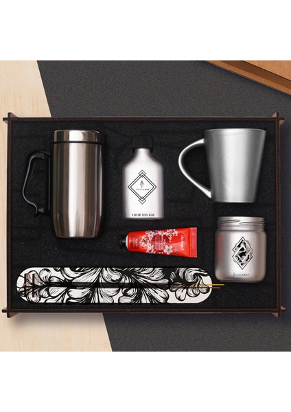 Vıp Ahşap Kutulu Hediye Seti 8695-19