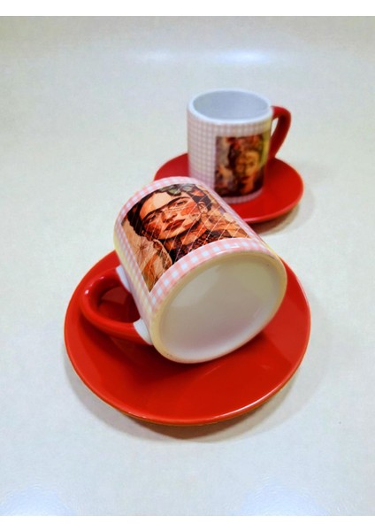 Yeni Yıl Ruhuna Özel Kırmızı Türk Kahvesi Fincan Seti fiyatları