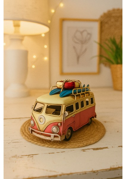 Dekoratif Metal Pembe Minibüs