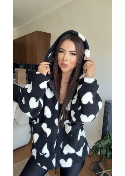 Kalpli Peluş Ceket Içi Astarlı Siyahbeyaz fiyatları