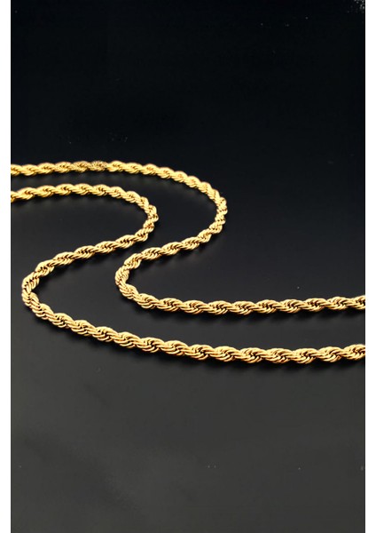Gümüş Kaplama 316 L Paslanmaz Singapur Örme Halat Zincir Kolye 3 Mm. Gold modelleri