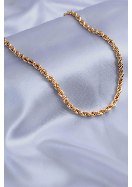 Gümüş Kaplama 316 L Paslanmaz Singapur Örme Halat Zincir Kolye 3 Mm. Gold fırsatları